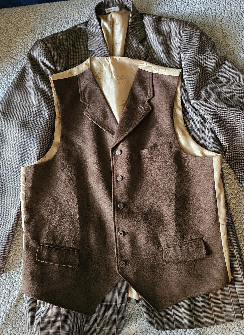 Men's Tailored Vest  and Jacket with Cream Lining